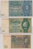 Német Harmadik Birodalom 1929. 10M + 20M + 1933. 50M + 1935. 100M + 1937. 1M + 2M T:III 
German Thi...