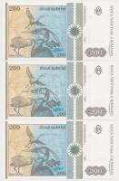 Románia 1992. 200L (3x) sorszámkövetők T:I
Romania 1992. 200 Lei (3x) sequential serials C:UNC
Kra...