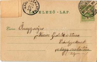 1904 Besztercebánya, Banská Bystrica; Vasúti fő állomás, vasútállomás, vasutasok, vagonok. Kiadja No...