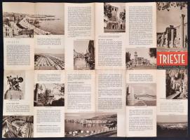 cca 1920 Trieste térképe, német nyelvű ismertető leírással, szakadt, 67×49 cm