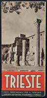cca 1920 Trieste térképe, német nyelvű ismertető leírással, szakadt, 67×49 cm