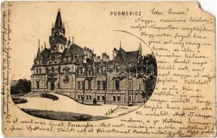 1902 Gidrafa, Pudmericz, Pudmeric, Budmerice; Gróf Pálffy kastély, művészlap / castle, art postcard s: Morelli (EM)