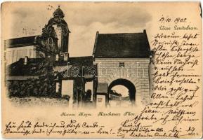 1902 Lőcse, Levoca; Kassai kapu. Kiadja Schmidt Edgar / Kaschauer Thor / gate (EM)