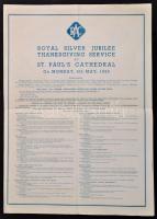 1935 Royal Silver Jubilee Thanksgiving Service útvonaltérkép, 35×50 cm