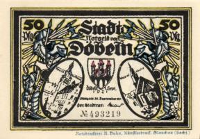Német Birodalom/Weimari Köztársaság Döbeln 1921. 50Pf(8x) 8klf teljes sor T:I