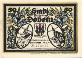 Német Birodalom/Weimari Köztársaság Döbeln 1921. 50Pf(8x) 8klf teljes sor T:I