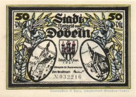 Német Birodalom/Weimari Köztársaság Döbeln 1921. 50Pf(8x) 8klf teljes sor T:I