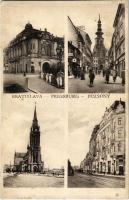 Pozsony, Pressburg, Bratislava; utcaképek, templomok / streets, churches (r)