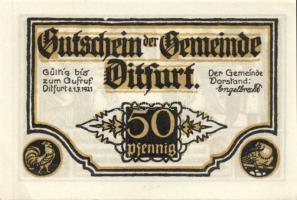 Német Birodalom/Weimari Köztársaság/ Dirtfurt 1921. 50Pf(6x) 6klf teljes sor T:I