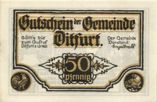 Német Birodalom/Weimari Köztársaság/ Dirtfurt 1921. 50Pf(6x) 6klf teljes sor T:I