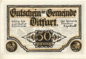 Német Birodalom/Weimari Köztársaság/ Dirtfurt 1921. 50Pf(6x) 6klf teljes sor T:I