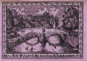 Német Birodalom/Weimari Köztársaság/ Oppurg 1921. 25Pf, 50Pf(2x), 75Pf 4klf teljes sor T:I