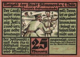 Német Birodalom/Weimari Köztársaság/ Sömmerda 1921. 25Pf(2x), 50Pf(2x), 1M(2x) 6klf teljes sor T:I