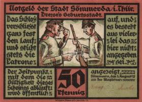 Német Birodalom/Weimari Köztársaság/ Sömmerda 1921. 25Pf(2x), 50Pf(2x), 1M(2x) 6klf teljes sor T:I