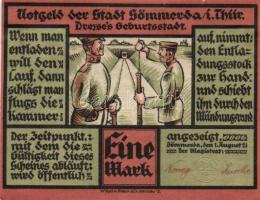 Német Birodalom/Weimari Köztársaság/ Sömmerda 1921. 25Pf(2x), 50Pf(2x), 1M(2x) 6klf teljes sor T:I