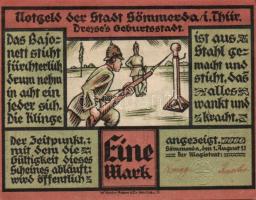 Német Birodalom/Weimari Köztársaság/ Sömmerda 1921. 25Pf(2x), 50Pf(2x), 1M(2x) 6klf teljes sor T:I