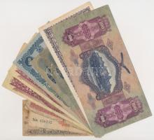1913-1986. 10db-os bankjegy tétel, benne korona, pengő és forint, néhány bankjegyen felülbélyegzés T...