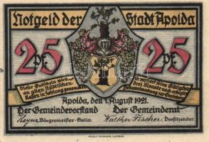 Német Birodalom/Weimari Köztársaság/ Apolda 1921. 25Pf(6x) 6klf teljes sor T:I