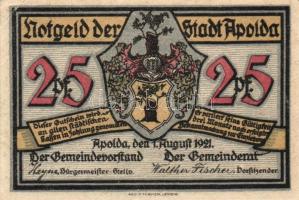 Német Birodalom/Weimari Köztársaság/ Apolda 1921. 25Pf(6x) 6klf teljes sor T:I