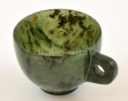 Jáde mokkás csésze és alj, nagyon apró csorbákkal