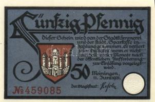 Német Birodalom/Weimari Köztársaság/ Meiningen 1921. 50Pf(4x) 4klf teljes sor T:I