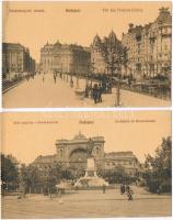 Budapest, Szabadság tér és Keleti pályaudvar - 2 db régi képeslap / 2 pre-1945 postcards