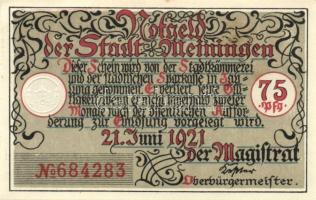 Német Birodalom/Weimari Köztársaság/ Meiningen 1921. 75Pf(4x) 4klf teljes sor T:I
