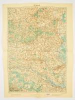 1927 Pécs és környékének katonai térképe, kiadja: M. Kir. Állami Térképészet, 62×47 cm