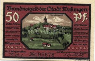 Német Birodalom/Weimari Köztársaság/ Wasungen 1921. 50Pf(4x), 75Pf(2x) 6klf teljes sor T:I