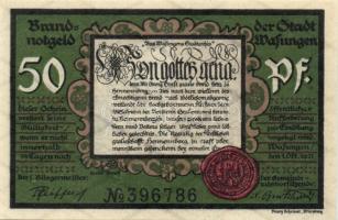 Német Birodalom/Weimari Köztársaság/ Wasungen 1921. 50Pf(4x), 75Pf(2x) 6klf teljes sor T:I