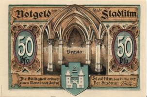 Német Birodalom/Weimari Köztársaság/ Stadtilm 1921. 5Pf, 10Pf, 50Pf(5x), 7klf teljes sor T:I