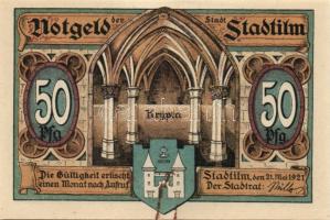 Német Birodalom/Weimari Köztársaság/ Stadtilm 1921. 5Pf, 10Pf, 50Pf(5x), 7klf teljes sor T:I