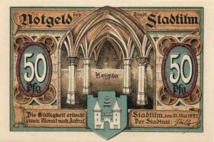 Német Birodalom/Weimari Köztársaság/ Stadtilm 1921. 5Pf, 10Pf, 50Pf(5x), 7klf teljes sor T:I