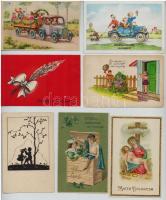 38 db RÉGI üdvözlőlap / 38 pre-1945 greeting art postcards