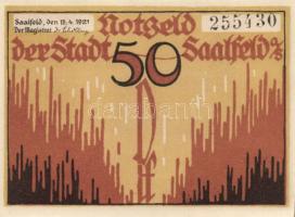 Német Birodalom/Weimari Köztársaság/ Saalfeld 1921. 50Pf(3x) 3klf teljes sor T:I