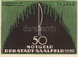 Német Birodalom/Weimari Köztársaság/ Saalfeld 1921. 50Pf(3x) 3klf teljes sor T:I