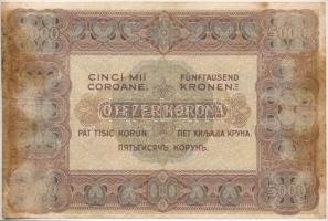 1920. 5000K "Orell Füssli Zürich" piros sorozat- és sorszám T:III- két nagy területen folt...