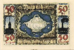 Német Birodalom/Weimari Köztársaság/ Volkstadt 1921. 10Pf, 25Pf, 50Pf(2x) összesen 4klf teljes sor T...