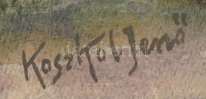 Koszkol jelzéssel: Mediterrán sziget. Akvarell, papír, 19×30 cm