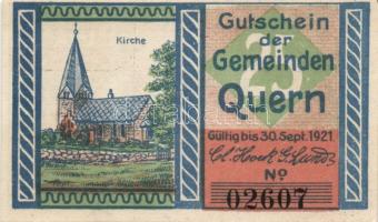 Német Birodalom/Weimari Köztársaság/ Quern 1921. 25Pf 3klf, 50Pf 3klf, 1M összesen 7klf teljes sor T...