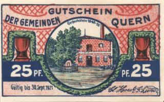 Német Birodalom/Weimari Köztársaság/ Quern 1921. 25Pf 3klf, 50Pf 3klf, 1M összesen 7klf teljes sor T...