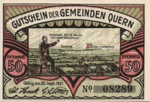 Német Birodalom/Weimari Köztársaság/ Quern 1921. 25Pf 3klf, 50Pf 3klf, 1M összesen 7klf teljes sor T...