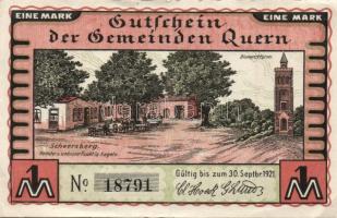 Német Birodalom/Weimari Köztársaság/ Quern 1921. 25Pf 3klf, 50Pf 3klf, 1M összesen 7klf teljes sor T...