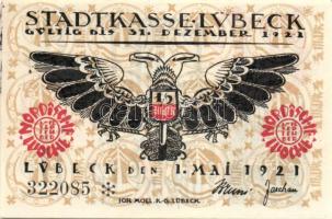 Német Birodalom/Weimari Köztársaság/ Lübeck 1921. 50Pf 5klf teljes sor T:I