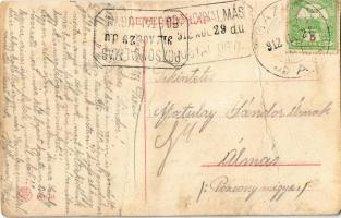 1912 Gázlós, Broczkó, Brockó, Brodské; Fő utca, falubeliek / main street, villagers (fa)