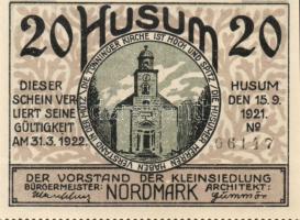 Német Birodalom/Weimari Köztársaság/ Husum 1921-1922. 20Pf, 50Pf, 75Pf, 100Pf  5klf teljes sor T:I