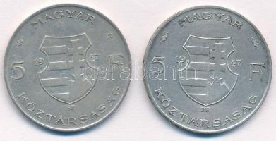 1947. 5Ft Ag "Kossuth" (2x) T:2 Adamo F8.1