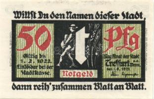 Német Birodalom/Weimari Köztársaság/ Treffurth 1921-1922. 25Pf 2klf, 50Pf 5klf összesen 7klf teljes ...