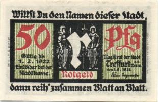 Német Birodalom/Weimari Köztársaság/ Treffurth 1921-1922. 25Pf 2klf, 50Pf 5klf összesen 7klf teljes ...