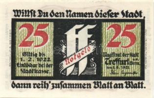 Német Birodalom/Weimari Köztársaság/ Treffurth 1921-1922. 25Pf 2klf, 50Pf 5klf összesen 7klf teljes ...